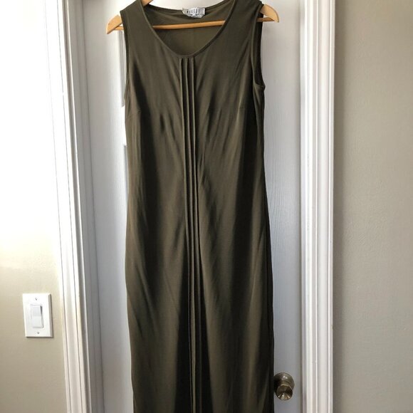 MARELLA Italy Mesh Olive green Maxi Dress size M - Picture 4 of 7